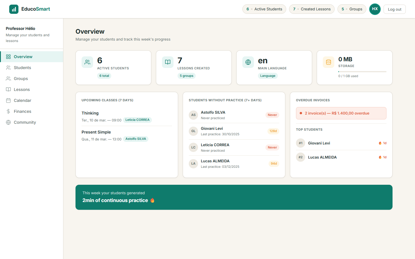 EducoSmart — Painel do Professor